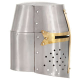 Medieval Crusader Knight Helmet Replica LARP Silver Steel 286206