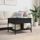 Coffee Table Black 70x50x50 cm Engineered Wood and Metal 845361