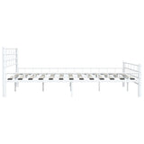 ZNTS Bed Frame with Headboard White 160x200 cm Metal 285299