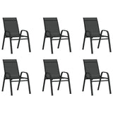 7 Piece Garden Dining Set Black 3095986