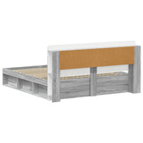 Bed Frame with Storage Grey Sonoma 200 x 200 cm Engineered Wood 3433521