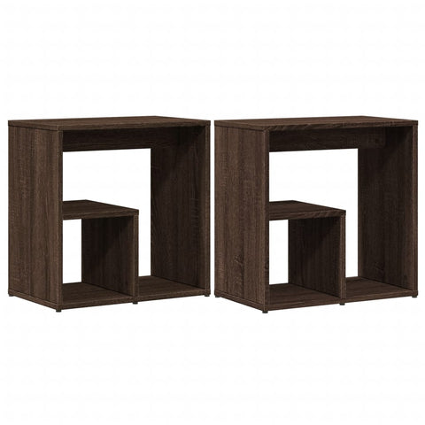 ZNTS Side Tables 2 pcs Brown Oak 50x30x50 cm Engineered Wood 840568