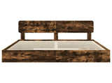Storage Bed with Drawer Smoked Oak 180 x 200 cm Engineered Wood 3412252