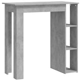 ZNTS Bar Table with Shelf Concrete Grey 102x50x103.5 cm Engineered Wood 809462