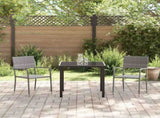 Garden Dining Set with Cushion 3 pcs Grey Poly Rattan 3380043