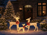 3-Piece Lighted Christmas Reindeer Set Outdoor Decorations, Weather Proof Sparkling Deer 82158509