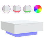 ZNTS Coffee Table with LED Lights White 80x80x31 cm 836588