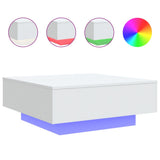 Coffee Table with LED Lights White 80x80x31 cm 836588