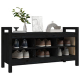 Hall Bench Black 110x40x60 cm Solid Wood Pine 821793