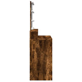 Dressing Table with LED Smoked Oak 80x41x144.5 cm 848182