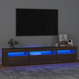 TV Cabinet with LED Lights Brown Oak 195x35x40 cm 3152745