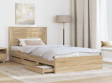 Bed Frame with Drawer Sonoma Oak 100 x 200 cm Engineer Wood 3410199