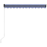 Manual Retractable Awning 350x250 cm Blue and White 3055188