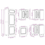 14 Piece Kitchen Cabinet Set Kalmar Gloss White Engineered Wood 3314973