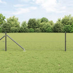 ZNTS Fence Panel Set Set of 2 Grey Metal, Plastic 10 x 0.5 m Durable 3352154