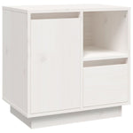 ZNTS Bedside Cabinet White 50x34x50 cm Solid Wood Pine 814481