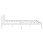 810093 Bed Frame without Mattress White Solid Wood 160x200 cm