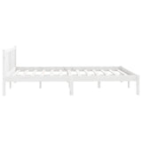 810093 Bed Frame without Mattress White Solid Wood 160x200 cm