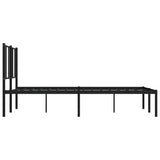 Metal Bed Frame without Mattress with Headboard Black 135x190cm 352479