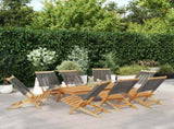 Folding Garden Chairs 8 pcs Grey Solid Wood Acacia 3214633
