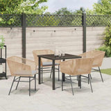 Garden Dining Set 5 pcs Brown Poly rattan 3380926