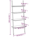 4-Tier Leaning Shelf Black 64x34x150.5 cm 336375