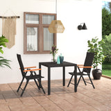 Dining Set Black, Brown PE rattan, WPC, aluminium Small 3060082