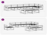Outdoor Sofa Set 8 pcs White 410 x 172.5 x 73 cm 3386623