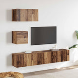TV Cabinet Set Wall-mounted 3 pcs Old Wood Engineered Wood 3393138