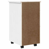 Rolling Cabinet with Drawers MOSS White Solid Wood Pine 355889