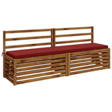 2-Piece Bench Cushions SOEST 2 pcs 100% Polyester Wine Red 949195
