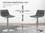 Adjustable Bar Stools Set of 2, Swivel PU Leather Upholstered Barstools with Tufted Seat and Back, T3398P341390