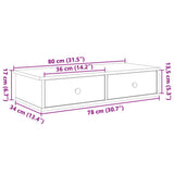 Wall Shelf with Drawers Concrete Grey 80x31x17 cm Engineered Wood 859953
