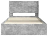 Bed Frame with Storage and Headboard Concrete Grey 90 x 200 cm 3414152