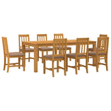 Dining Set 9 pcs Grey Solid Oak Wood 3430401