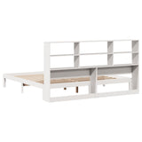 Bookcase Bed without Mattress White 180x200 cm Super King Solid Wood Pine 3322569