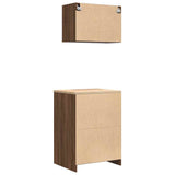 ZNTS Garage Cabinets 2 pcs Brown Oak Engineered Wood 3328338