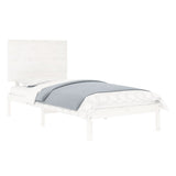 Bed Frame White Solid Pine Wood Single Durable Bed Frame 3104789