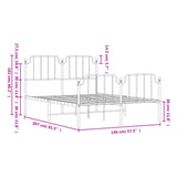 Metal Bed Frame without Mattress with Footboard Black 140x200cm 373906
