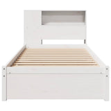 Bookcase Bed without Mattress White 90x190cm Single Solid Wood Pine 3322372