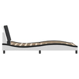 Bed Frame without Mattress "Zadar" White and Black 90x200 cm Faux Leather 3208162