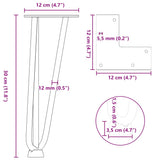 Hairpin Legs for Coffee Table 4 pcs Black 30 cm Solid Steel 4012436
