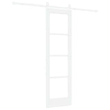 Sliding Door White 61 x 198.5 cm Solid Pine Wood and Glass 3332406