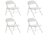 4pcs Elegant Foldable Iron & PVC Chairs for Convention & Exhibition White 27957354