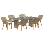 Garden Dining Set with Cushion 7 pcs Beige Poly Rattan 3261629