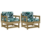 Garden Chairs with Cushions 2 pcs Impregnated Wood Pine 825449