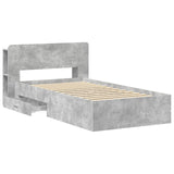 Bed Frame with Storage with Headboard Concrete Grey 80 x 200 cm 3433703