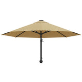 Wall-Mounted Garden Parasol with Metal Pole 300 cm Taupe 44866