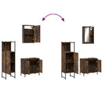 ZNTS 3 Piece Bathroom Furniture Set Smoked Oak Engineered Wood 3214822