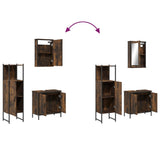 ZNTS 3 Piece Bathroom Furniture Set Smoked Oak Engineered Wood 3214822